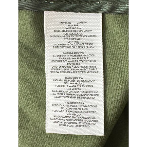 Joie Jacket Womens XS Green Golden Gavi Anorak Coat Shell Faux Fur Vest Gorpcore - Picture 12 of 14